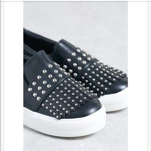 Missguided Faux Leather Black Fringe Platforms